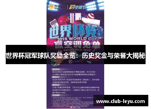 世界杯冠军球队奖励全览：历史奖金与荣誉大揭秘